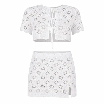 Muche Et Muchette Shara Crop Top & Mini Skirt Set - White