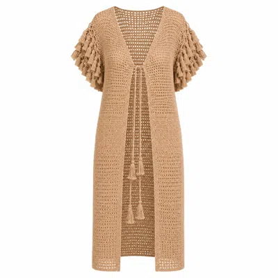 Muche Et Muchette Women's Brown Thanda Crochet Kimono