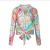 Mucho Gusto Ocean Patchwork Blouse In Multi In Multi