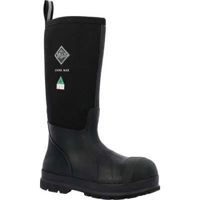 Pre-owned Muck Boot Company Men's Chore Max Tall Composite Toe Waterproof Work Boot Black