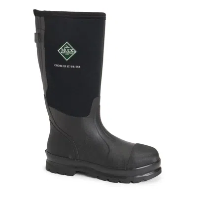 Muck Boot Men's Muck Chore Classic Wide Calf Waterproof Steel Toe Rubber Boots In Black