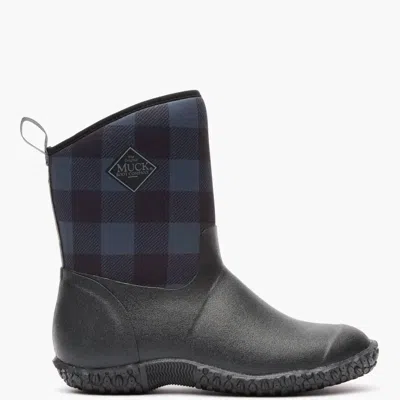 Muck Boot Women's Muckster Ii Mid Fleece Boot In Black/gray Plaid Faux Fur In Multi