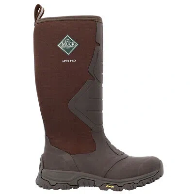 Pre-owned Muck Boots Muck Boot Apex Pro 16 Inch Insulated Pull On Mens Brown Casual Boots Apms900