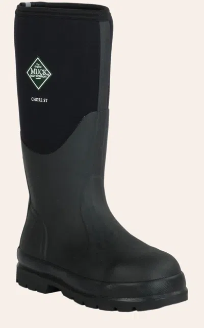 Muck Chore Classic Men's Black Waterproof Round Steel Toe Work Boots