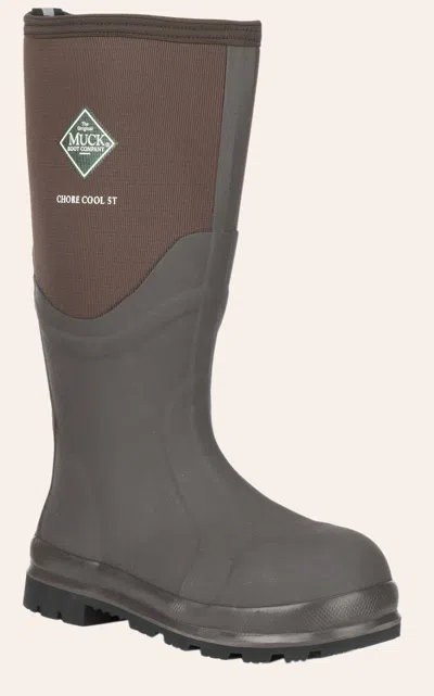Muck Chore Classic Men's Brown Xpresscool Waterproof Round Steel Toe Work Boots In Gray