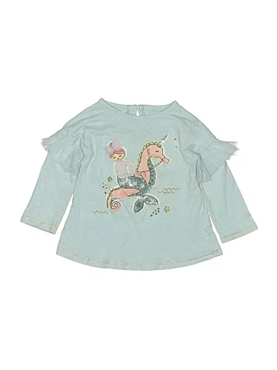 Pre-owned Mud Pie Kids' 3/4 Sleeve Blouse In Blue