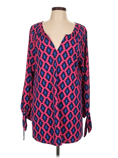 Pre-owned Mud Pie 3/4 Sleeve Blouse In Blue