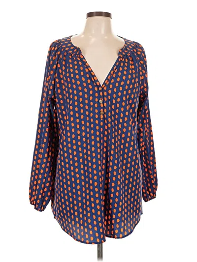 Pre-owned Mud Pie 3/4 Sleeve Blouse In Orange
