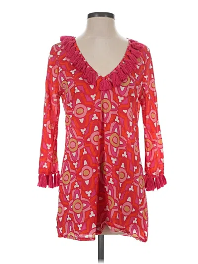 Pre-owned Mud Pie 3/4 Sleeve Blouse In Red