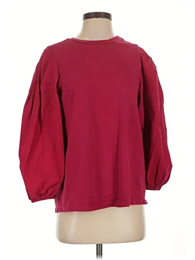 Pre-owned Mud Pie 3/4 Sleeve Top Burgundy Boatneck Tops