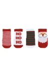 Mud Pie Assorted 4-pack Christmas Socks In Red