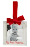 Mud Pie Baby's First Christmas 4 X 4-inch Picture Frame Ornament In White