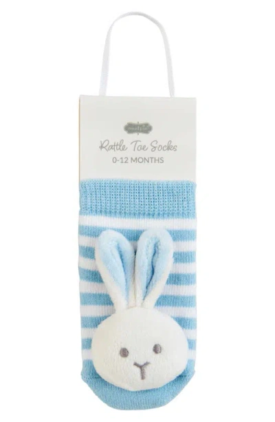 Mud Pie Babies' Bunny Rattle Toes Socks In Blue