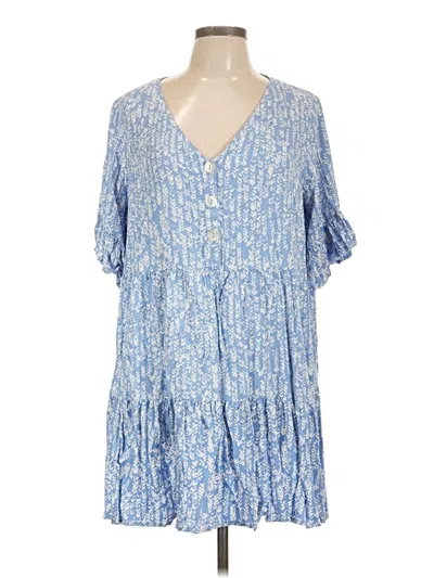 Pre-owned Mud Pie Casual Dress In Blue