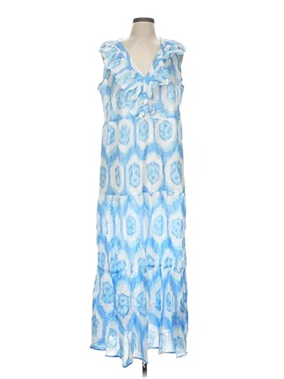Pre-owned Mud Pie Casual Dress In Blue