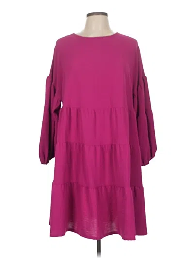 Pre-owned Mud Pie Casual Dress In Burgundy