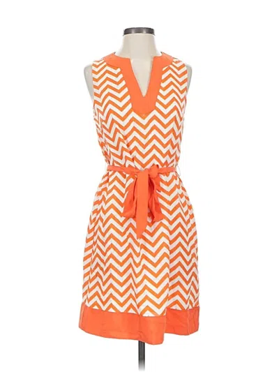 Pre-owned Mud Pie Casual Dress In Orange