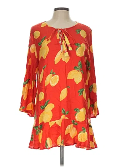 Pre-owned Mud Pie Casual Dress In Orange
