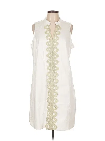 Pre-owned Mud Pie Casual Dress In White