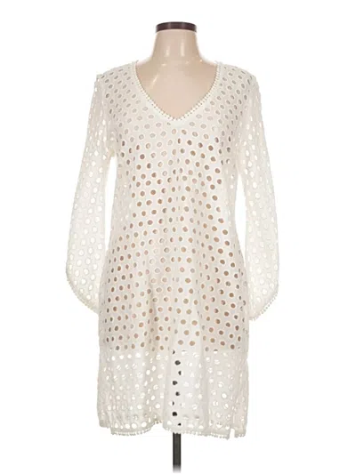 Pre-owned Mud Pie Casual Dress In White