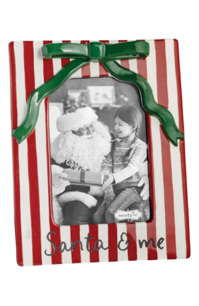 Mud Pie Christmas Bow 4 X 6-inch Picture Frame In Red
