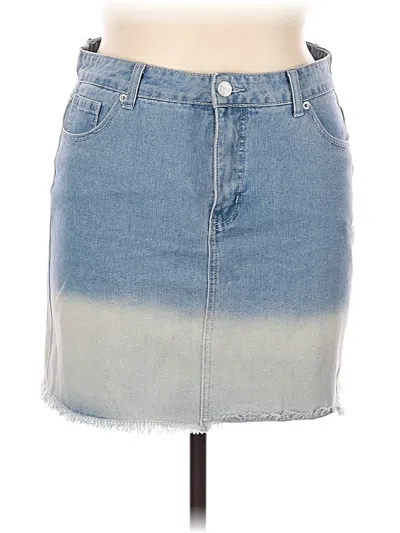 Pre-owned Mud Pie Denim Skirt In Blue