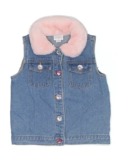 Pre-owned Mud Pie Kids' Denim Vest In Blue