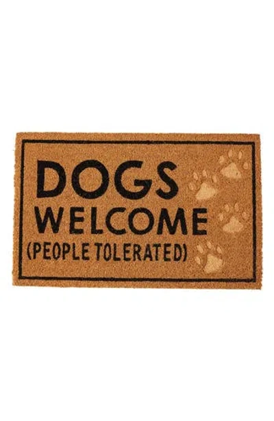 Mud Pie Dogs Welcome People Tolerated Doormat In Brown