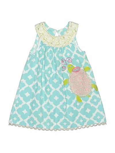 Pre-owned Mud Pie Kids' Dress In Teal