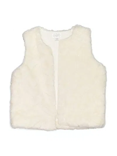 Pre-owned Mud Pie Kids' Faux Fur Vest In Ivory