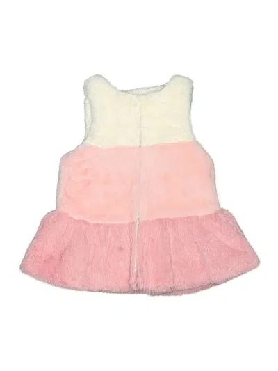 Pre-owned Mud Pie Kids' Faux Fur Vest In Pink