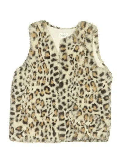 Pre-owned Mud Pie Kids' Faux Fur Vest In White