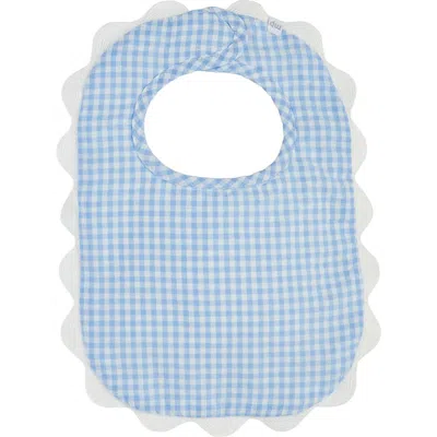 Mud Pie Babies'  Gingham Scallop Bib In Blue