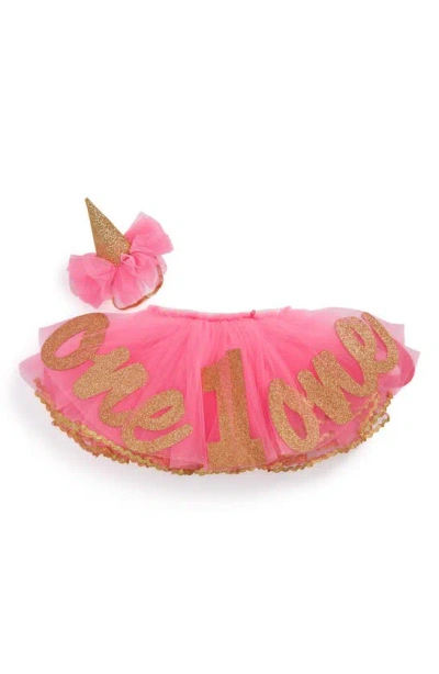 Mud Pie Babies' 'i'm One' Birthday Tutu & Headband In Pink