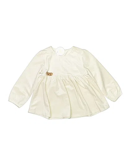 Pre-owned Mud Pie Kids' Long Sleeve Blouse In Ivory
