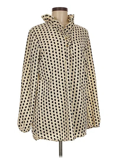 Pre-owned Mud Pie Long Sleeve Blouse In Ivory
