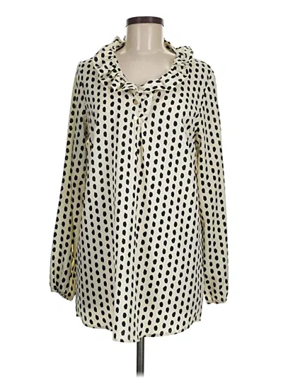 Pre-owned Mud Pie Long Sleeve Blouse In Ivory