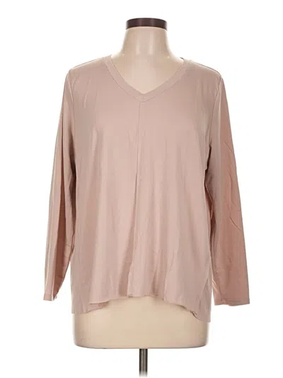 Pre-owned Mud Pie Long Sleeve Blouse In Tan