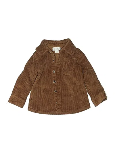 Pre-owned Mud Pie Kids' Long Sleeve Button Down Shirt In Brown