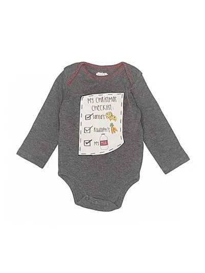 Pre-owned Mud Pie Babies' Long Sleeve Onesie In Gray