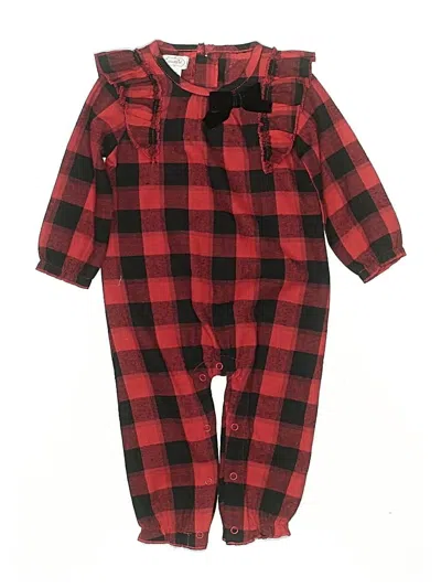 Pre-owned Mud Pie Babies' Long Sleeve Onesie In Red