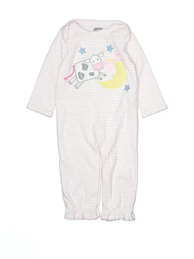 Pre-owned Mud Pie Babies' Long Sleeve Onesie In White