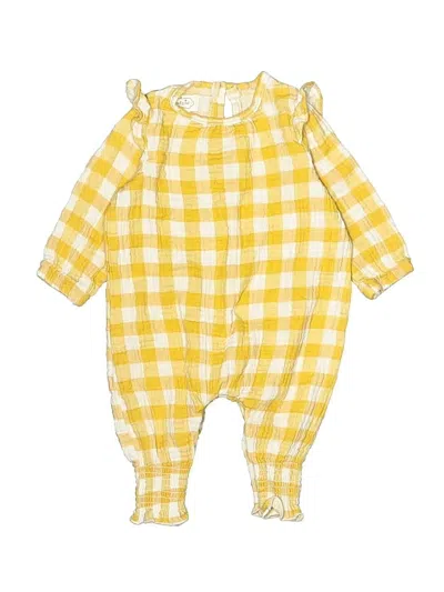 Pre-owned Mud Pie Babies' Long Sleeve Onesie In Yellow