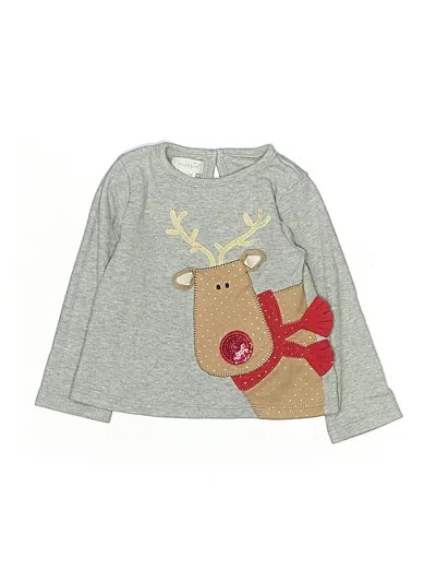 Pre-owned Mud Pie Kids' Long Sleeve T-shirt In Gray