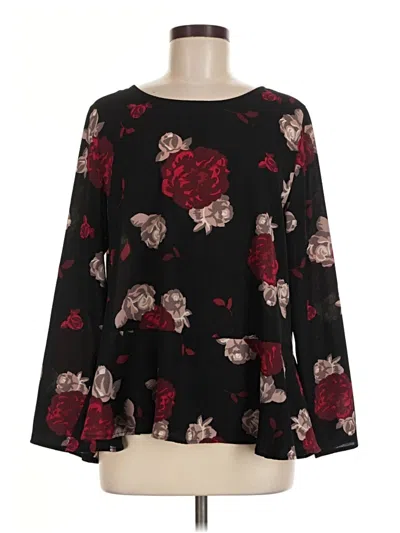 Pre-owned Mud Pie Long Sleeve T-shirt In Black