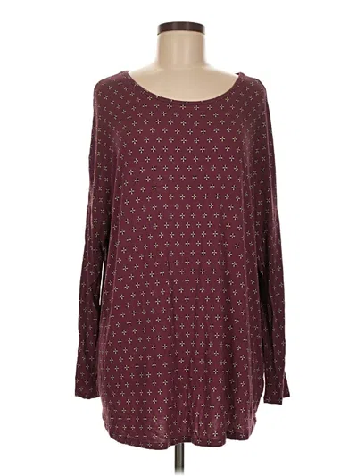 Pre-owned Mud Pie Long Sleeve T-shirt In Burgundy