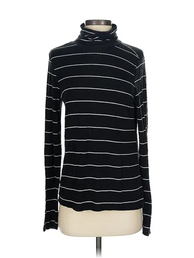 Pre-owned Mud Pie Long Sleeve Turtleneck In Black