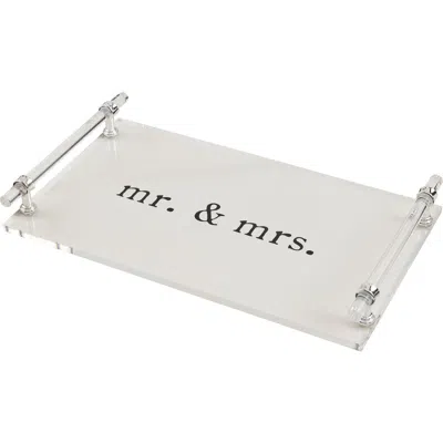 Mud Pie Mr. & Mrs. Serving Tray In White
