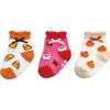 Mud Pie My First Holiday Cotton Blend Gripper Socks Gift Box In Pink