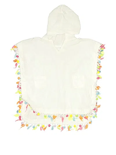 Pre-owned Mud Pie Kids' Poncho In White